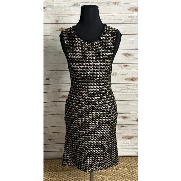 Alice + Olivia Dresses & Skirts - Alice+Olivia black/gold tweed sleeveless A-line textured knit mini dress Size XS